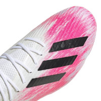 adidas X 19.2 Gras Voetbalschoenen (FG) Wit Zwart Roze