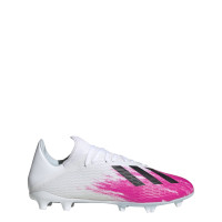 adidas X 19.3 Gras Voetbalschoenen (FG) Wit Zwart Roze