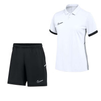 Nike Academy 25 Polo Trainingsset Dames Wit Zwart