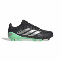 adidas Predator League Gras Voetbalschoenen (FG) Kids Zwart Zilver Mintgroen