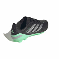adidas Predator League Gras Voetbalschoenen (FG) Kids Zwart Zilver Mintgroen