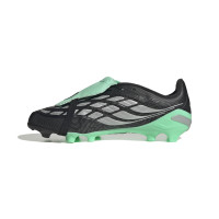adidas Predator League FT Gras Voetbalschoenen (FG) Kids Zwart Zilver Mintgroen