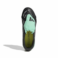 adidas Predator League FT Gras Voetbalschoenen (FG) Kids Zwart Zilver Mintgroen