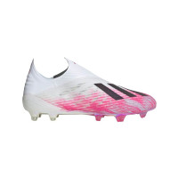 adidas X 19+ Gras Voetbalschoenen (FG) Wit Zwart Roze