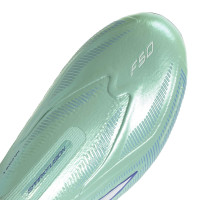 adidas F50 Sparkfusion Elite Veterloze Gras / Kunstgras Voetbalschoenen (MG) Dames Mintgroen Wit Blauw