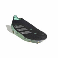 adidas Predator Elite Veterloze IJzeren-Nop Voetbalschoenen (SG) Zwart Zilver Mintgroen