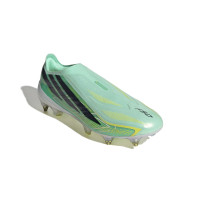adidas F50 Hyperfast Elite Veterloze IJzeren-Nop Voetbalschoenen (SG) Mintgroen Zwart Wit