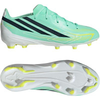 adidas F50 Hyperfast League Gras Voetbalschoenen (FG) Kids Mintgroen Zwart Wit