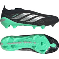 adidas Predator League Veterloze Gras Voetbalschoenen (FG) Zwart Zilver Mintgroen