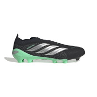 adidas Predator League Veterloze Gras Voetbalschoenen (FG) Zwart Zilver Mintgroen