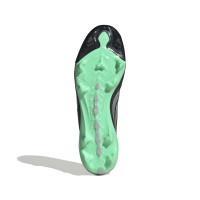 adidas Predator League Veterloze Gras Voetbalschoenen (FG) Zwart Zilver Mintgroen