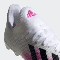 adidas X 19.3 Gras Voetbalschoenen (FG) Kids Wit Zwart Roze