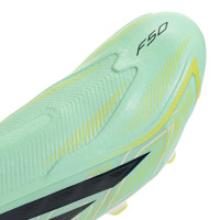 adidas F50 Hyperfast League Laceless Grass Football Boots (FG) Mint Green Black White