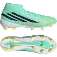 adidas F50 Hyperfast League Mid Gras Voetbalschoenen (FG) Mintgroen Zwart Wit