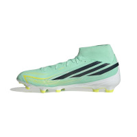 adidas F50 Hyperfast League Mid Gras Voetbalschoenen (FG) Mintgroen Zwart Wit