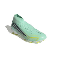 adidas F50 Hyperfast League Mid Gras Voetbalschoenen (FG) Mintgroen Zwart Wit
