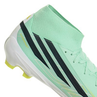 adidas F50 Hyperfast League Mid Gras Voetbalschoenen (FG) Mintgroen Zwart Wit