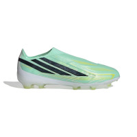 adidas F50 Hyperfast Elite Laceless Grass Football Boots (FG) Kids Mint Green Black White