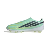 adidas F50 Hyperfast Elite Laceless Grass Football Boots (FG) Kids Mint Green Black White