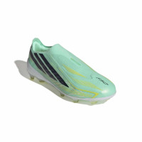 adidas F50 Hyperfast Elite Laceless Grass Football Boots (FG) Kids Mint Green Black White