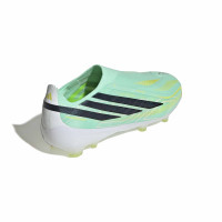 adidas F50 Hyperfast Elite Laceless Grass Football Boots (FG) Kids Mint Green Black White
