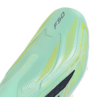 adidas F50 Hyperfast Elite Laceless Grass Football Boots (FG) Kids Mint Green Black White