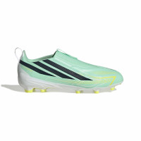 adidas F50 Hyperfast League Veterloze Gras Voetbalschoenen (FG) Kids Mintgroen Zwart Wit