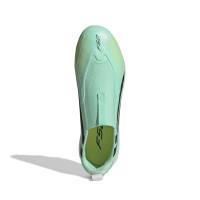 adidas F50 Hyperfast League Veterloze Gras Voetbalschoenen (FG) Kids Mintgroen Zwart Wit