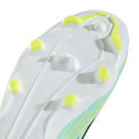 adidas F50 Hyperfast League Veterloze Gras Voetbalschoenen (FG) Kids Mintgroen Zwart Wit