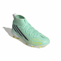adidas F50 Hyperfast League Mid Gras Football Boots (FG) Kids Mint Green Black White