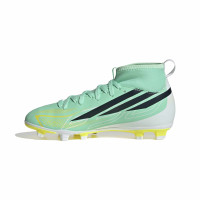 adidas F50 Hyperfast Club Mid Grass/Artificial Grass Football Boots (MG) Kids Mint Green Black White