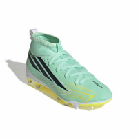 adidas F50 Hyperfast Club Mid Grass/Artificial Grass Football Boots (MG) Kids Mint Green Black White