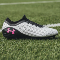Under Armour Magnetico Select 6 Gras Voetbalschoenen (FG) Zwart Metallic Silver Felroze