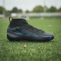 adidas F50 Hyperfast League Mid Gras Voetbalschoenen (FG) Kids Zwart Zwart Blauw