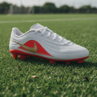 Nike Tiempo Maestro Club Grass/Artificial Grass Football Boots (MG) Toddlers White Bright Red Gold