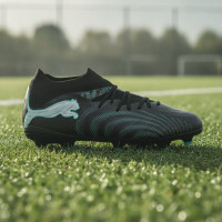 PUMA Future 9 Pro Gras / Kunstgras Voetbalschoenen (MG) Kids Zwart Intense Mint Wit