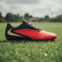 Nike Phantom 6 Low Club Grass/Artificial Grass Football Boots (MG) Black Bright Red Gold