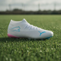 PUMA Future 9 Match Gras / Kunstgras Voetbalschoenen (MG) Wit Felblauw Felroze