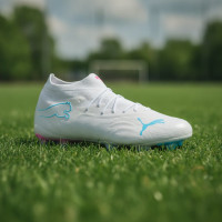 PUMA Future 9 Ultimate Gras Football Boots (FG) White Bright Blue Hot Pink