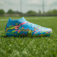 PUMA Future 9 Match ADV Grass/Artificial Grass Football Boots (MG) Bright Blue Hot Pink Neon Green