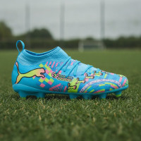 PUMA Future 9 Match ADV Gras / Kunstgras Voetbalschoenen (MG) Kids Felblauw Felroze Neongroen
