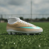 Nike Mercurial Superfly 11 Mbappé Club Gras / Kunstgras Voetbalschoenen (MG) Peuters/Kleuters Goud Groen Wit