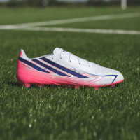adidas F50 Hyperfast League Gras Voetbalschoenen (FG) Wit Paars Roze