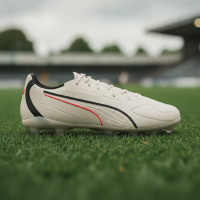PUMA King 20 Match Grass/Artificial Grass Football Boots (MG) Off White Black Red