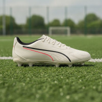 PUMA King 20 Play Gras / Kunstgras Voetbalschoenen (MG) Gebroken Wit Zwart Rood