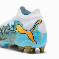 PUMA Future 9 Ultimate Playmaker Gras Voetbalschoenen (FG) Wit Vibrant Blue Sun Stream Lichtblauw