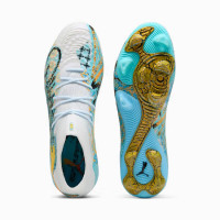 PUMA Future 9 Ultimate Playmaker Gras Voetbalschoenen (FG) Wit Vibrant Blue Sun Stream Lichtblauw