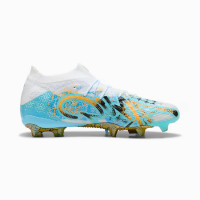 PUMA Future 9 Ultimate Playmaker Gras Voetbalschoenen (FG) Wit Vibrant Blue Sun Stream Lichtblauw
