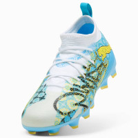 PUMA Future 9 Match Playmaker Gras / Kunstgras Voetbalschoenen (MG) Kids Wit Vibrant Blue Sun Stream Lichtblauw
