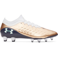Under Armour Magnetico Pro 6 Grass Football Boots (FG) White Brown Dark Grey